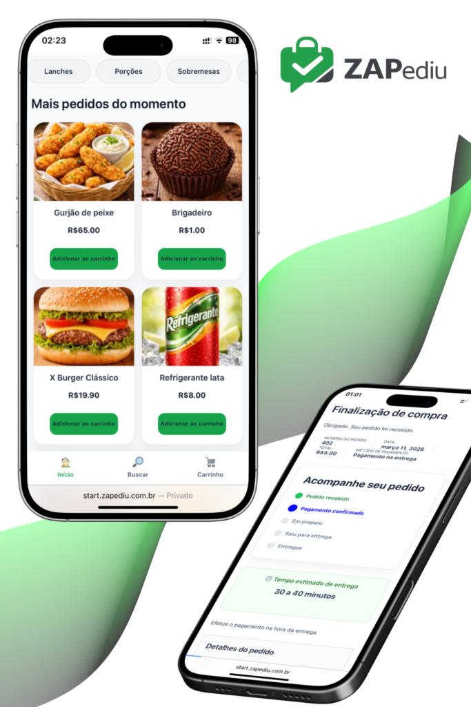 sistema de cardápio